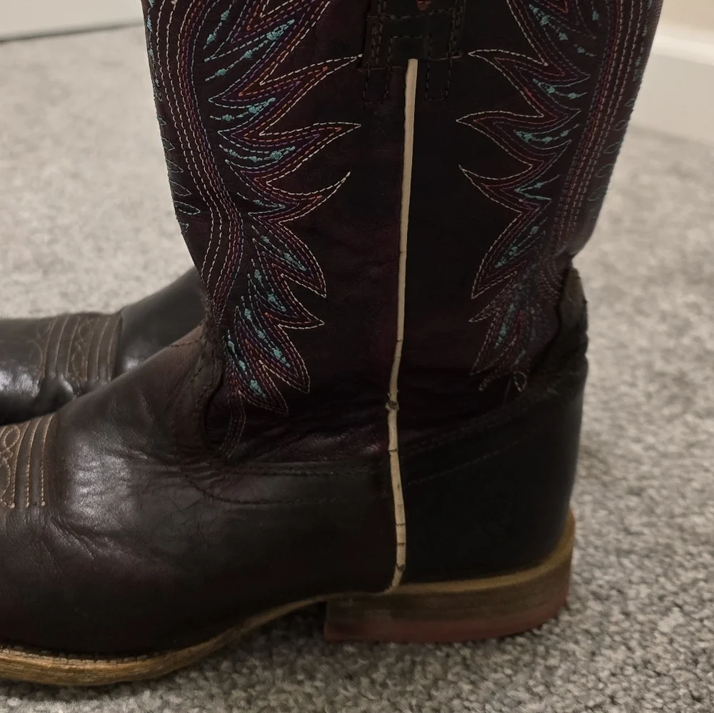Ariat Brown Multicolored Kids Size 2.5 Western Boots Cowgirl Western Rodeo